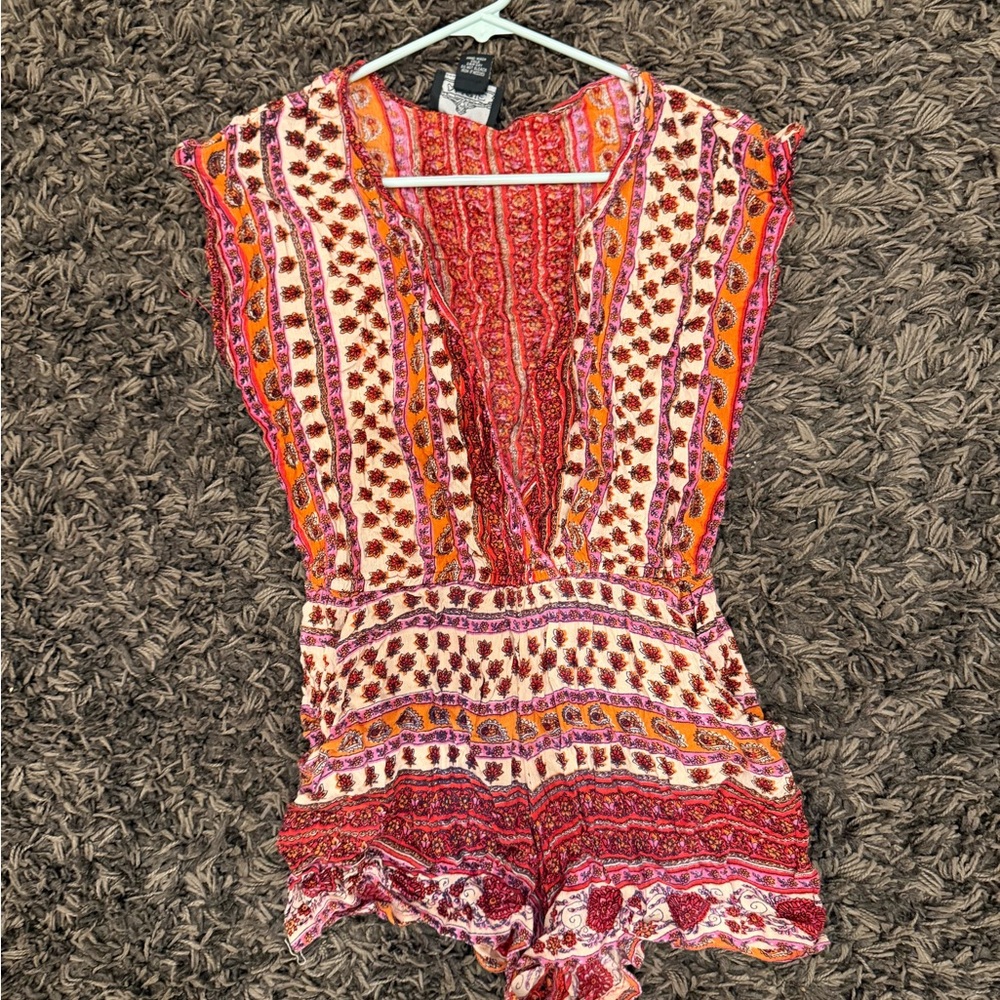Angie Red and Orange Bohemian Blouse
